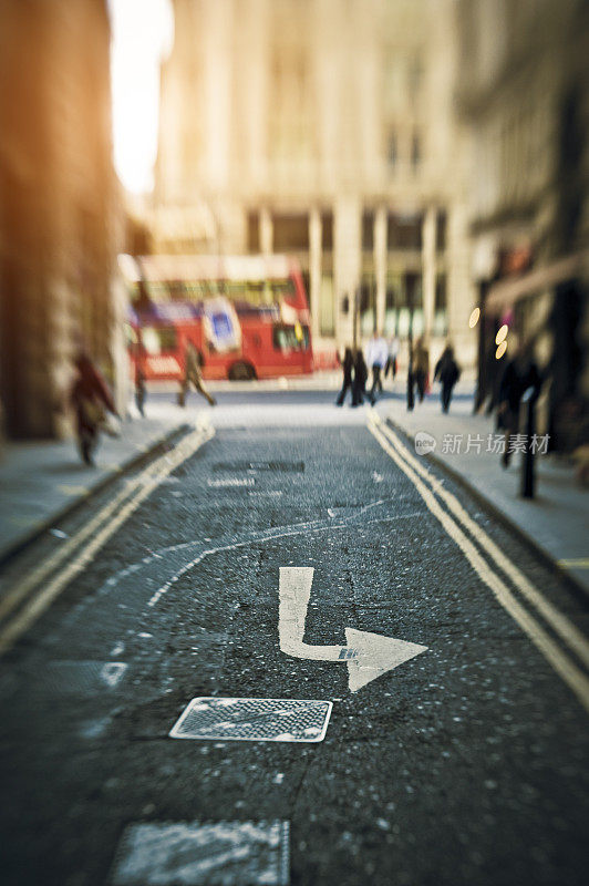 伦敦的行人，Road Sign，英国。